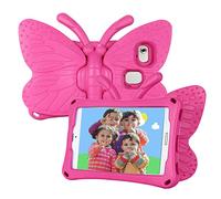 Tading Étui pour Enfants pour Samsung Galaxy Tab A7 Lite, résistant aux Chocs, léger, avec Support, pour Tablette Samsung Galaxy Tab A7 Lite 2021 8,7" (SM-T225/T220), Papillon Mignon - Rose Vif