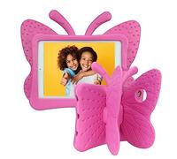 Tading Étui pour iPad 6ème génération pour Enfants, iPad 9.7", léger, Mousse EVA de Protection Support pour Tablette Apple iPad Air/Air 2 iPad 9.7 2017/2018 - Papillon Mignon, Rose