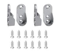 Tadipri 4 Pièces Rail Suspension Meuble Ovale Tringle Cintre Fixation Acier Nickelé Suspension pour Montage Mural Support de Barre de penderie en métal 12 avec vis