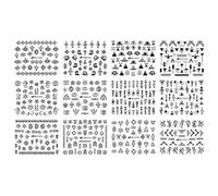Tadipri Géométrie Stickers Ongles Nail Art 12 Feuilles Autocollants Ongles Autoadhésif Nail Art Design Manucure
