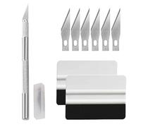 Tadipri Kit Covering,Outils De Film pour Papier Peint,Fenêtre Voiture,Carrelage Vinyle,Raclette pour Pose Adhesif,avec Squeegee Au Silicone,Couteau Universel Et des Lames