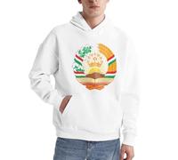 Tadjikistan Emblème National Pull À Capuche pour Hommes Sweatshirt Hommes Capuche Décontracté Pull Haut Amusant Imprimé Hoodie Cordon Pull À Capuche avec Poches du S Au 3XL