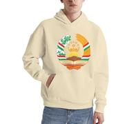 Tadjikistan Emblème National Pull À Capuche pour Hommes Sweatshirt Hommes Capuche Décontracté Pull Haut Amusant Imprimé Hoodie Cordon Pull À Capuche avec Poches du S Au 3XL