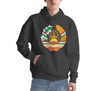 Tadjikistan Emblème National Pull À Capuche pour Hommes Sweatshirt Hommes Capuche Décontracté Pull Haut Amusant Imprimé Hoodie Cordon Pull À Capuche avec Poches du S Au 3XL