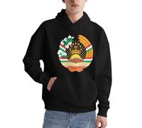 Tadjikistan Emblème National Pull À Capuche pour Hommes Sweatshirt Hommes Capuche Décontracté Pull Haut Amusant Imprimé Hoodie Cordon Pull À Capuche avec Poches du S Au 3XL