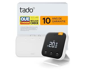 tado° Thermostat X connecté sans fil, kit avec thermostat d’ambiance, Bridge X et support, commande via application et enceinte connectée (Alexa, Siri, Google Assistant), pas compatible avec tado° V3+