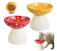 Tadoiooy Bols de Chat surélevés, Bol de Chats à Champignons 2pcs 6x5 Pouces 300 ML Bol de Chat surélevé