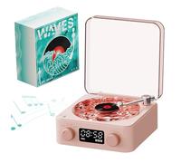 Tadoiooy Le Lecteur Vinyle des Vagues avec 4 Modes de Lecture, Le Joueur de Disque en Vinyle sans Fil avec Une lumière ambiante, Un contrôle Intelligent, Une Lecture, Un Lecteur de disques Vintage