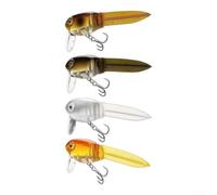 Tadpole Appât de surface avec queue souple amovible et hélice pour attirer le bar, la truite, le brochet, le crappie dans les eaux calmes et peu profondes (doré)