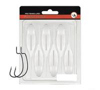 Tadpole - Lot de 6 appâts flottants flottants avec hameçons pour pêche en eau douce, bar, brochet, perche, 10 cm, couleurs mélangées, matériau TPE durable (blanc)