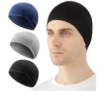 Tadpolez 3 Pièces Bonnet sous-Casque Vélo Ice Silk - Skull Cap Respirant Ultra-Léger Unisexe │ Noir + Gris + Bleu Marine │ Séchage Rapide, Anti-Transpiration, Stretch 4-D