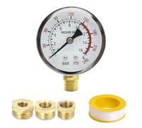 Tadpolez Manomètre Y60 0-16 Bar avec cadran 60 mm, filetage BSP G1/4, indicateur de pression eau air chauffage compresseur, affichage bar/psi analogique montage vertical