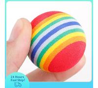 TADSFVC Jouets for Chat Arc-en-Ciel EVA Balle Interactive for Chat et Chien Jouer à mâcher Hochet Scratch EVA Ball Balles d'entraînement Jouets for Animaux de Compagnie Fournitures Jeu Chat(04)