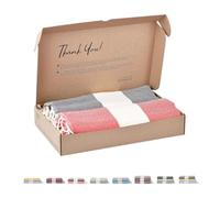 Tadussi ® Fouta Serviettes de Hammam | Lot de 2 Serviettes XXL | Idéales pour Plage Sauna Voyage Spa | pour Homme et Femme | Extra Large 100 x 200 cm |100% Coton| Corail & Gris Argenté