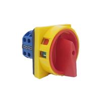 TADZKKIWM Interrupteur à Came Rotatif 690 V 20 A avec Cadenas et Grande Plaque, 2 Positions, 4 pôles, 8 bornes, sélecteur Principal, arrêt d'urgence, LW26-20/2GS(Yellow Panel)
