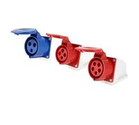 TADZKKIWM Lot de 5/10 fiches et Prises industrielles for l'aviation, 16 A/32 A/63 A/125 A, étanches IP44/IP67, 3P/4P/5P, à Montage Mural, for Montage sur Panneau(16A Wall Mounted,10 PCS-3P)