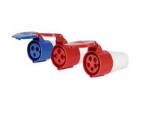 TADZKKIWM Lot de 5/10 fiches et Prises industrielles for l'aviation, 16 A/32 A/63 A/125 A, étanches IP44/IP67, 3P/4P/5P, à Montage Mural, for Montage sur Panneau(16A Connector,5 PCS-3P)