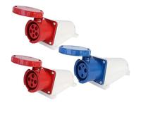TADZKKIWM Lot de 5/10 fiches et Prises industrielles for l'aviation, 16 A/32 A/63 A/125 A, étanches IP44/IP67, 3P/4P/5P, à Montage Mural, for Montage sur Panneau(63A Wall Mounted,5 PCS-3P)