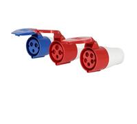 TADZKKIWM Lot de 5/10 fiches et Prises industrielles for l'aviation, 16 A/32 A/63 A/125 A, étanches IP44/IP67, 3P/4P/5P, à Montage Mural, for Montage sur Panneau(32A Connector,5 PCS-4P)