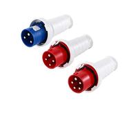 TADZKKIWM Lot de 5/10 fiches et Prises industrielles for l'aviation, 16 A/32 A/63 A/125 A, étanches IP44/IP67, 3P/4P/5P, à Montage Mural, for Montage sur Panneau(125A Plug,10 PCS-4P)
