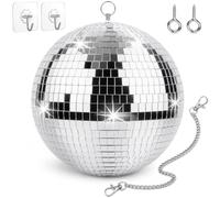 Taechalingo Boule disco de 20 cm, boules disco avec anneau suspendu, boule disco pour fêtes, boule disco à suspendre, boule de miroir, pour décoration de fête, bar, mariage, anniversaire et club