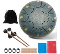 Taechalingo Tambour à langue de 15,24 cm, 8 tons, petit tambour de langue en acier, avec tambour à langue, livre de chansons, baguettes de batterie et sac en tissu, méditation, yoga, guérison sonore