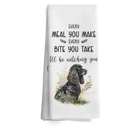 TAEDIN Every Meal You Make Every Bite You Take - Torchons de Cuisine Amusants de 40,6 x 61 cm, Cadeaux pour Les Amateurs de propriétaires de Chiens, Motif Pattes de Cocker, torchons absorbants pour