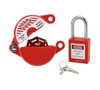 TAEGIQI Dispositif de verrouillage de vanne de porte avec cadenas de sécurité, kit de verrouillage de bouton de robinet extérieur pour tuyau d'extérieur, réservoir de propane, convient aux poignées de