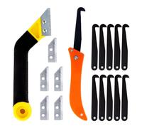 Taekooki Outil de réparation de joints Pro avec 5 pièces de rechange, scie à main coudée avec 10 pièces de rechange, outil de raclage de joint pour le nettoyage du carrelage