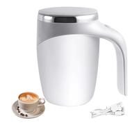 Taekooki Tasse Mélangeur Automatique avec Couvercle, Rechargeable par USB, 380 ML, Tasse Mélangeur Électrique pour Café, Lacté, Chocolat Chaud, Blanc