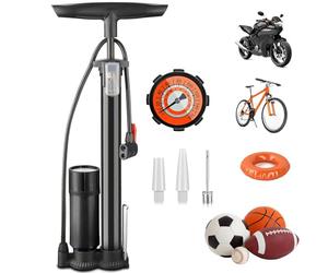 Taeku Pompe à Pied Vélo, Portable Haute Pression 160PSI Pompe à Ballon avec Valves Presta et Schrader pour VTT de Route et Balles (Manometre)