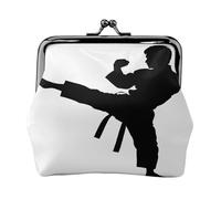 Taekwondo Arts martiaux Porte-monnaie compact pour femme avec serrure étanche pour cadeaux de voyage, Noir , Taille unique, Sac à dos décontracté