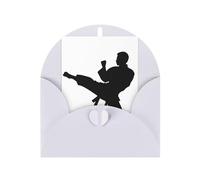 Taekwondo Carte de vœux saisonnière pour arts martiaux avec enveloppe blanche pour toutes les occasions Thanksgiving, Noël, anniversaire, mariage, fiançailles, cartes de notes