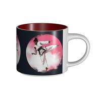 Taekwondo Design 2 tasses en céramique de grande capacité, corps délicat, corps épais, simple et élégant