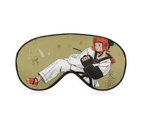 Taekwondo Design Masque de sommeil anti-lumière confortable et doux avec bande élastique, convient pour homme et femme, convient pour voyager/dormir