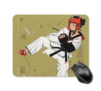 Taekwondo Design Tapis de souris carré portable avec base en caoutchouc antidérapant 20 x 25 cm Tapis de souris de jeu ultra fin pour ordinateur portable bureau Accessoires de bureau
