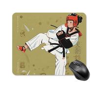 Taekwondo Design Tapis de souris carré portable avec base en caoutchouc antidérapant 25 x 30 cm Tapis de souris de jeu ultra fin pour ordinateur portable Accessoires de bureau