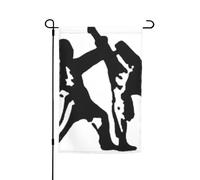 Taekwondo Drapeau de jardin amusant avec impression d'arts martiaux pour maison, terrasse, pelouse, cour, décoration de vacances, 30,5 x 45,7 cm