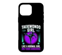 Taekwondo Girl Ceinture Noire Test Partner Cadeaux Tae Kwon Do Coque pour iPhone 16 Pro Max