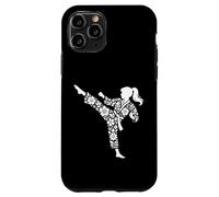 Taekwondo Girl High Kick Floral Arts Martiaux Femmes Karaté Coque pour iPhone 11 Pro