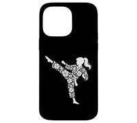Taekwondo Girl High Kick Floral Arts Martiaux Femmes Karaté Coque pour iPhone 14 Pro Max