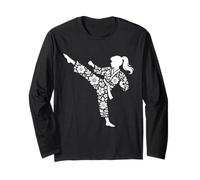 Taekwondo Girl High Kick Floral Arts Martiaux Femmes Karaté Manche Longue