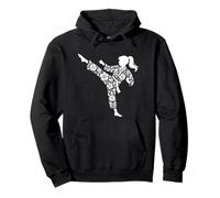 Taekwondo Girl High Kick Floral Arts Martiaux Femmes Karaté Sweat à Capuche