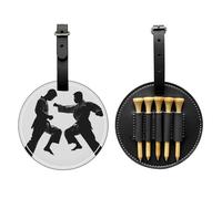 Taekwondo Pochette pour tee de golf martial en cuir synthétique avec poche pour ballon, cadeau pour golfeur, homme et femme, noir