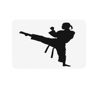 Taekwondo Tapis de diatomite imprimé 39 x 60 cm Base antidérapante, tissu technique à séchage rapide pour protection du sol de salle de bain et de cuisine
