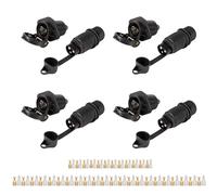 TAEUYYM 4 Pièces Prise Remorque Et Prise pour Remorque 3 Broches, 12V Etanche Prise Remorque 3 Broches Femelle Male, Prise pour Attelage 3 Broches Remorque Camion Tracteur Machines Agricoles(4 Pièces)