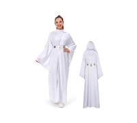 Taeyue Costume de cosplay Princesse Leia - Robe pour femme - À capuche - Ceinture - Tenue d'Halloween - Pour adulte - Taille S