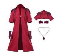 Taeyue Devil Trench Gants et collier Rouge Costume DMC Costume Cosplay Tenues Halloween Carnaval Costume Homme