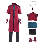 Taeyue Ensemble complet rouge Devil avec collier rouge DMC - Costume de cosplay - Tenues d'Halloween - Carnaval - Costume pour homme, rouge, L