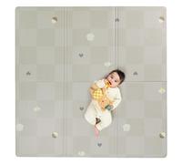 Taf Toys Fold & Play Tapis à damier réversible en mousse, ultra durable, imperméable, surface rembourrée, pliable, idéal pour les bébés et les tout-petits, 140 x 140 cm